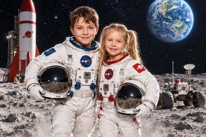 Astronaut AI photo booth effect