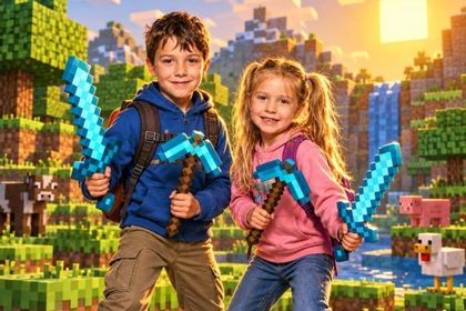 Block World AI photo booth effect
